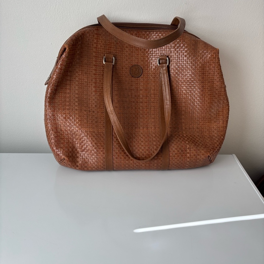 Fendi Tan Woven Leather Bag